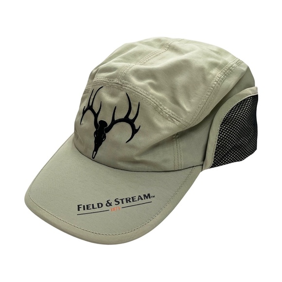 NWOT Field & Stream Embroidered Skull Nylon 5 Panel Hat with Ear Flaps - Picture 1 of 10